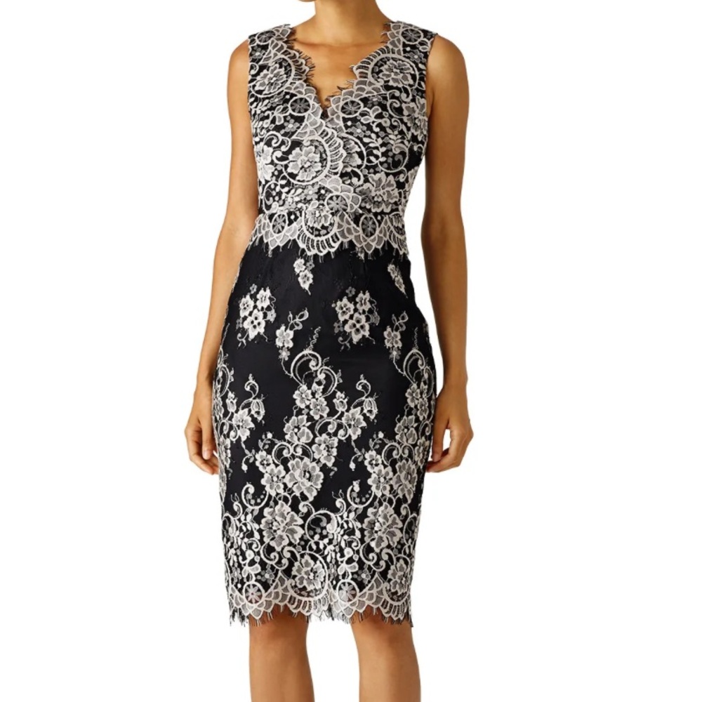 Erin Featherson Lace V Neck Cocktail Dress